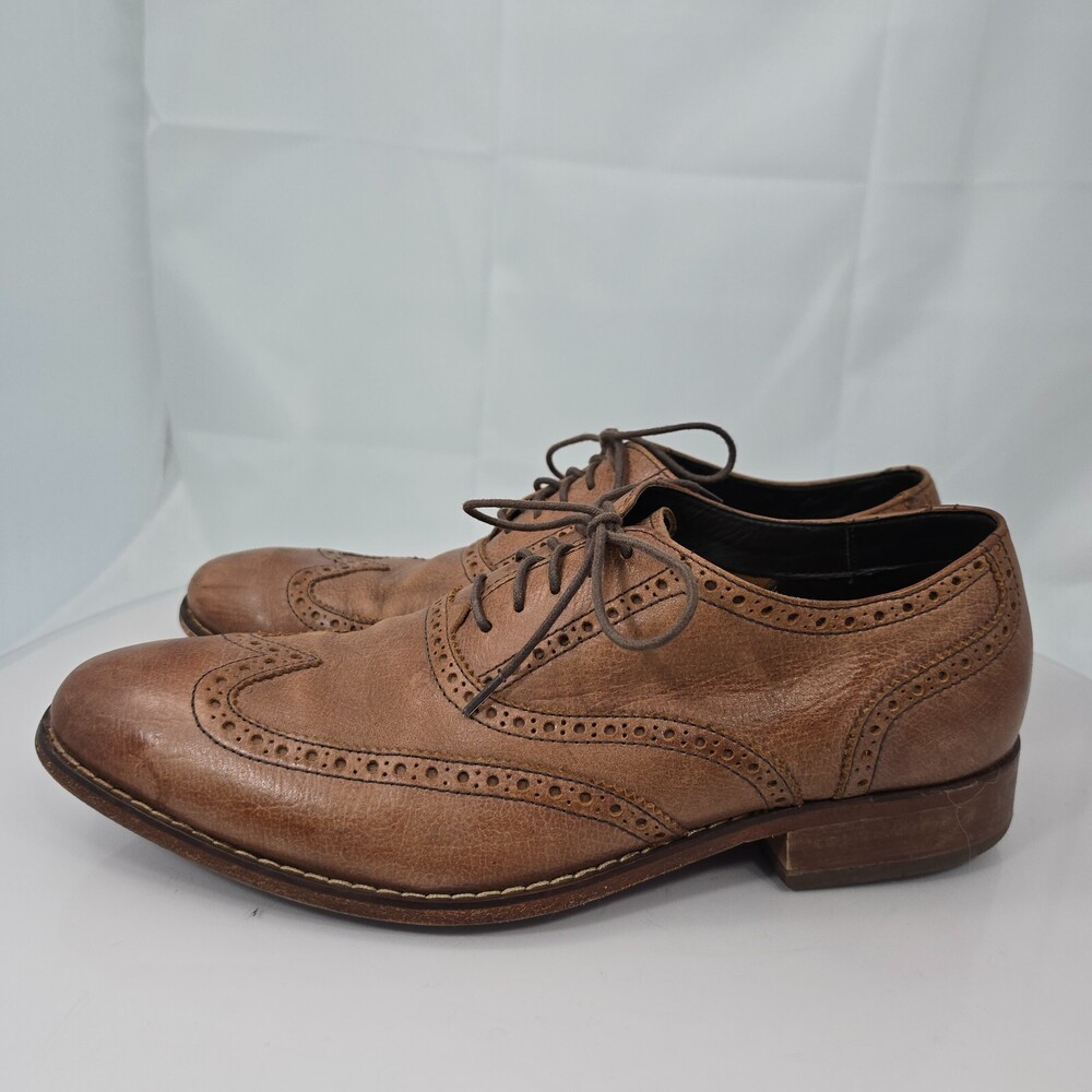Cole Haan Air Colton Men 11 Wing Tip Oxfords Shoes Distressed Brown C10027 Leath